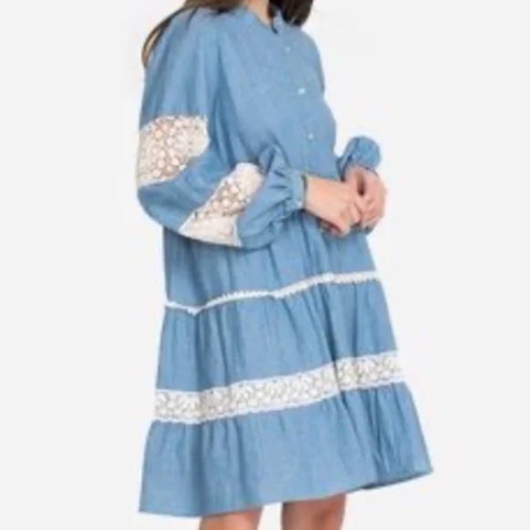 Johnny Was Dresses & Skirts - Johnny Was Tiered Floral Lace Insert Dress Size medium